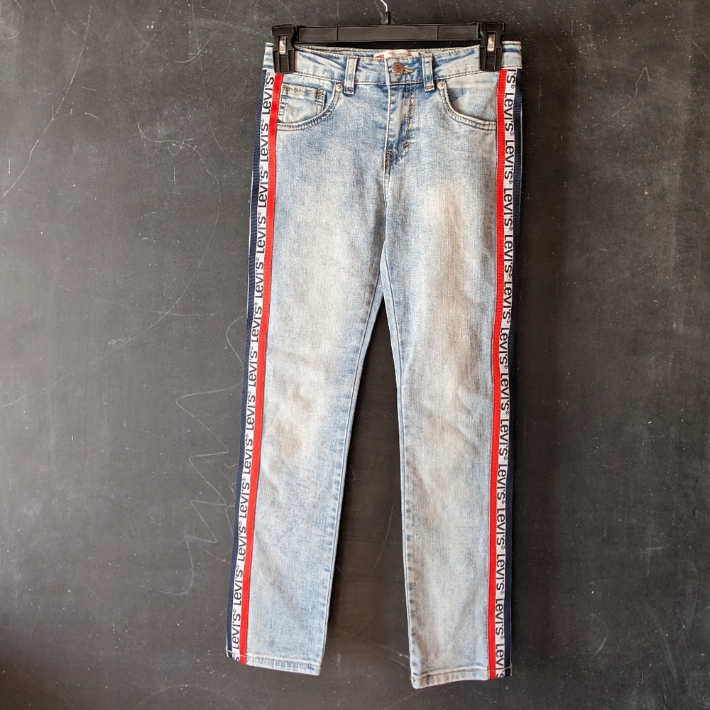 Levi's Spell Out Girls Girlfriend Ankle Jeans Sz 10 R